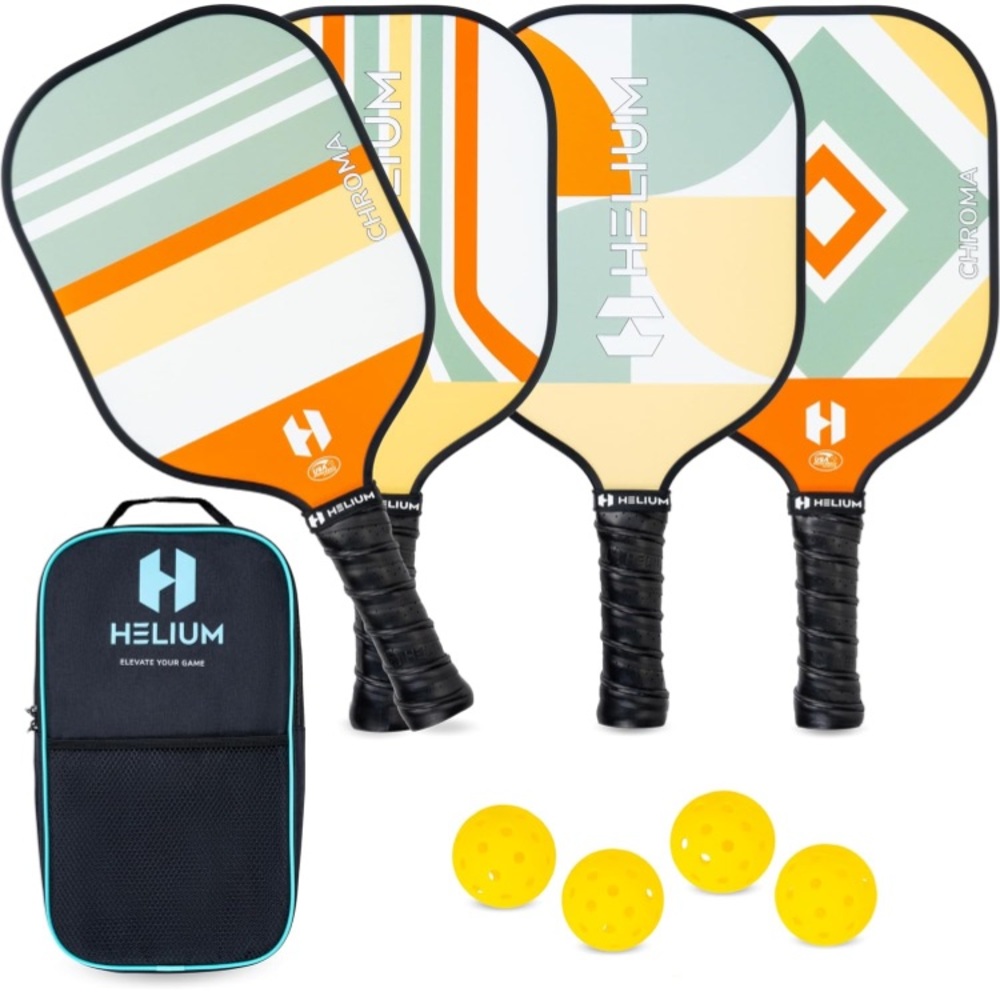 Helium Fiberglass Pickleball Set - USAPA Certified - Lightweight Honeycomb Core